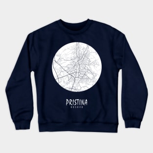 Pristina, Kosovo City Map - Full Moon Crewneck Sweatshirt